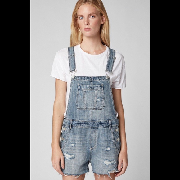 BlankNYC Fling Cleaning Distressed Jean Overalls